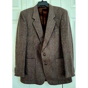 ADOLFO ROYALTY COLLECTION 100% PURE WOOL SIZE 40R TWEED SPORT COAT FULL LINED